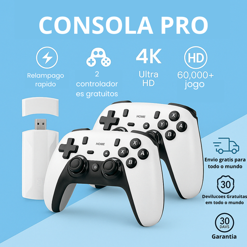 RetroGame™️ CONSOLA DE JOGOS (2 controladores gratuitos incluídos)
