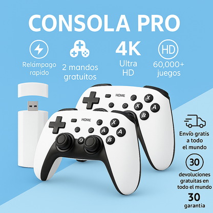 RetroGame™️ CONSOLA DE VIDEOJUEGOS (2 mandos gratuitos incluidos)