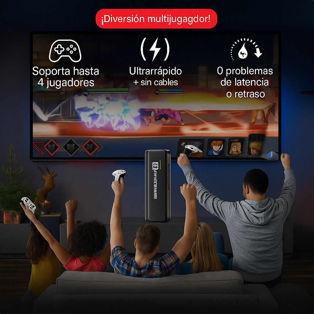 RetroGame™️ CONSOLA DE VIDEOJUEGOS (2 mandos gratuitos incluidos)